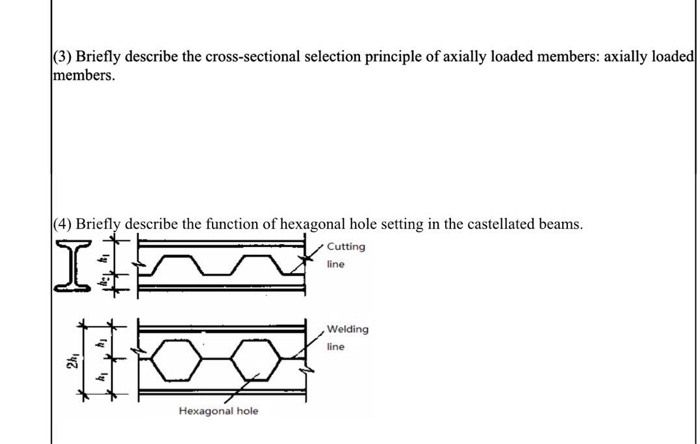 |(3) Briefly describe the cross-sectional selection principle of axially loaded members: axially loaded members. (4) Briefly